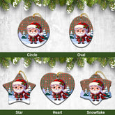 McKinnon Ancient Tartan Christmas Ceramic Ornament - Santa Claus In Kilt Style